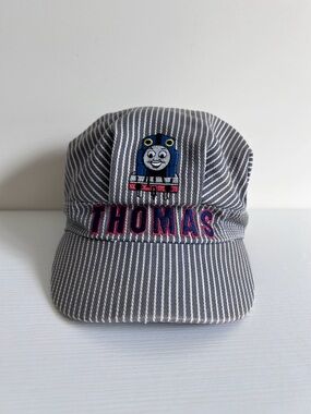 vintage Y2K era Thomas Engine striped conductor hat